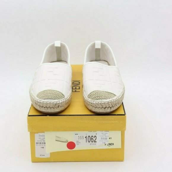 HostPick!🥳 New Fendi FF Logo Leather Flat Espadrilles - Picture 2 of 8